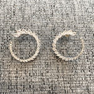 Crystal White gold hoops